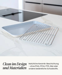 Backblech mit Auskühlgitter Beige