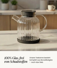 Stripe Karaffe / Teekanne aus Glas 1.5L Schwarz