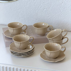 Florange Mokkatassen Set Beige 12-Teilig