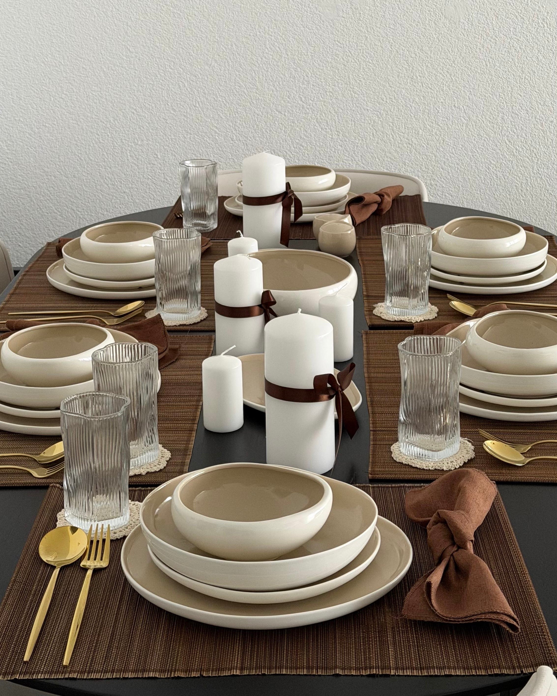 Planet Beige Geschirrset 29 Teilig für 6 Personen