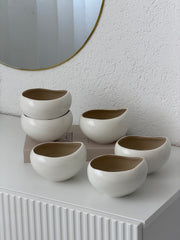 Barles Snackschalen 6er Set Weiß Beige
