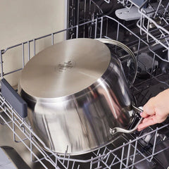 Karaca Elite Edelstahl-Induktions-Kochtopf mit Deckel, 30 cm, Silber