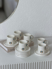 Yadigar Espresso Set Weiß Gold 12-Teilig