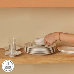 Karaca Artiste Bone China 20-teiliges Frühstückset für 6 Personen, Weiß