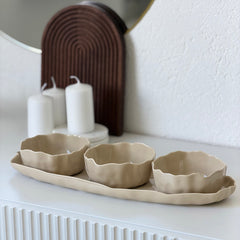 Angles Schalen Set Beige 4-Teilig