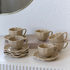 Angles Mokkatassen Set Beige 12-Teilig