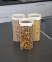 Vorratsglas Beige Kare Stripe 12er Set