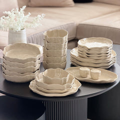 Angles Beige Geschirrset 27 teilig für 6 Personen