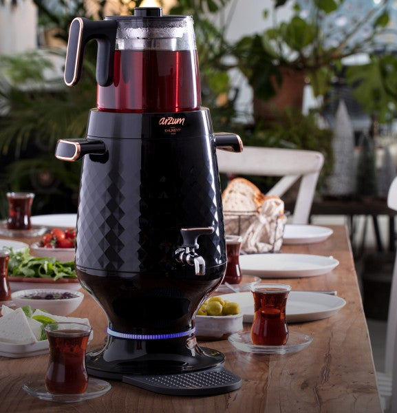 Arzum - Ehlikeyf Schwarz Semaver 2200W 1.2L + 3.5L