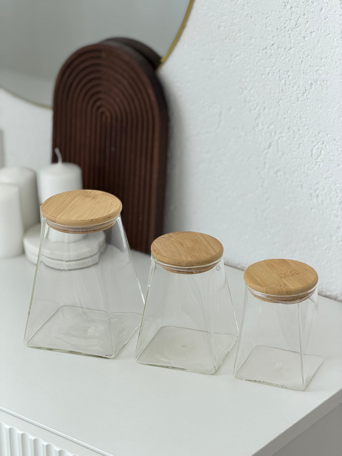 Kare Vorratsglas Set mit Deckel 3-Teilig