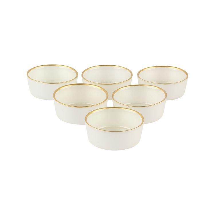 Bricard – Rexy Weiss-Gold Schalen Set 9 cm 6 teilig