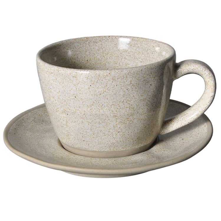 Bricard - Albi Kaffeetassen Set Hellgrau 12 Teiling für 6 Personen