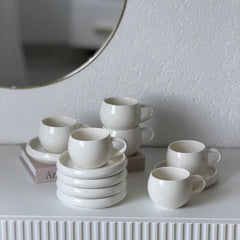 Lissa Bonna Weiß Kaffeetassen Set 12-Teilig