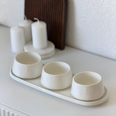 Bellon Relief Schalen Set Weiß 4-Teilig