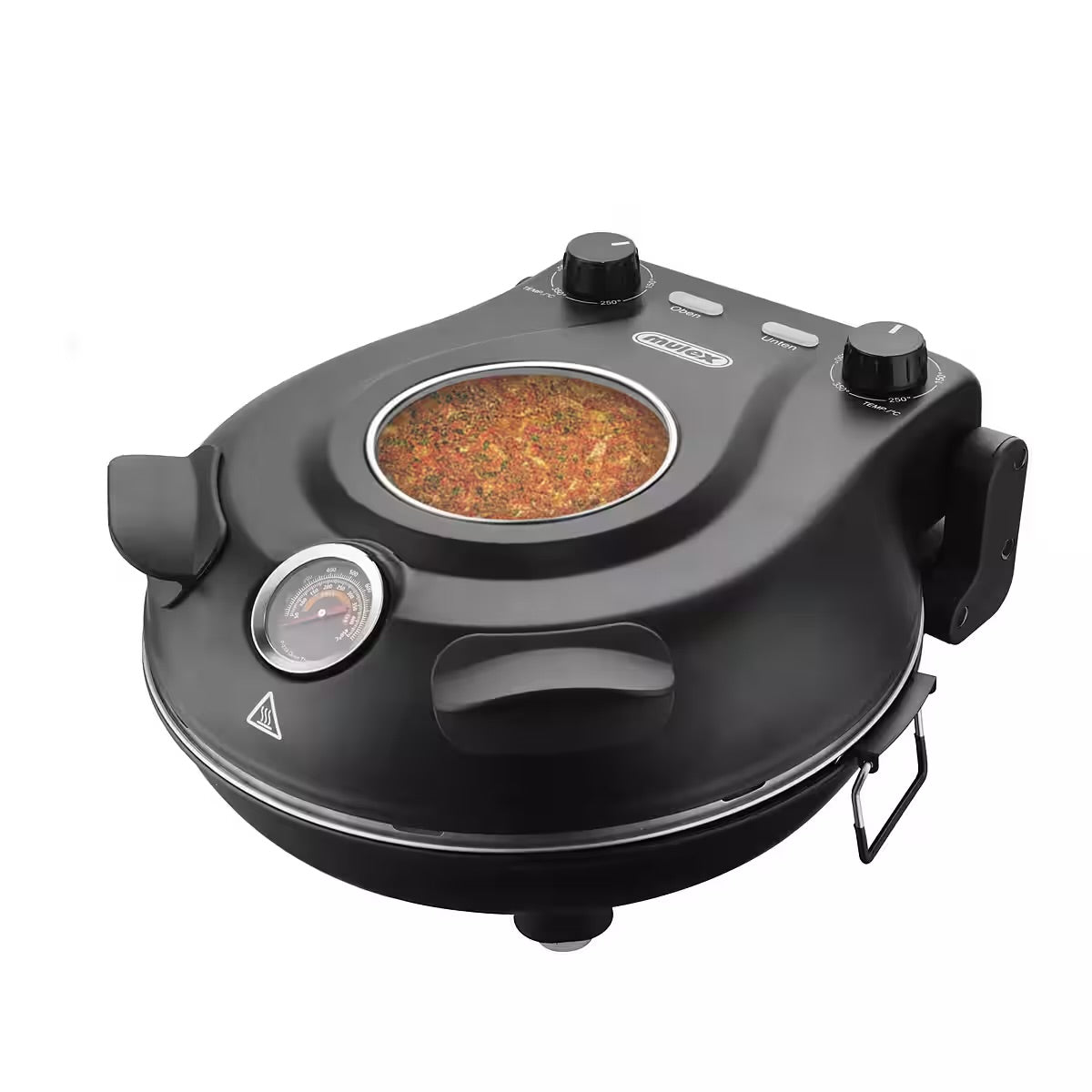 Mulex Pizzaofen Steinbackofen 1200 W - Pizzastein ø30 cm Schwarz