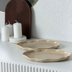Angles Servierplatte Beige 2-Teilig