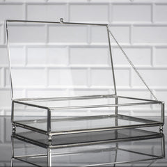Zeyve Glaskasten in Silber 30 cm