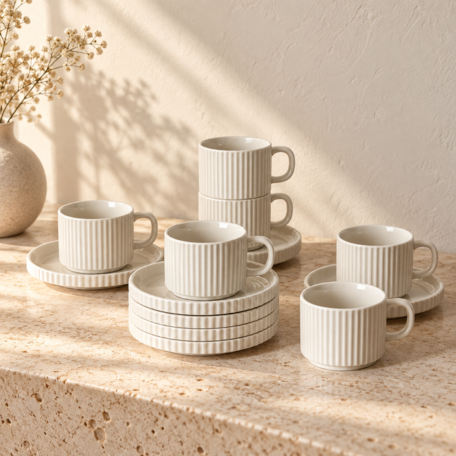 Borneo Kaffeetassen Set 12-Teilig