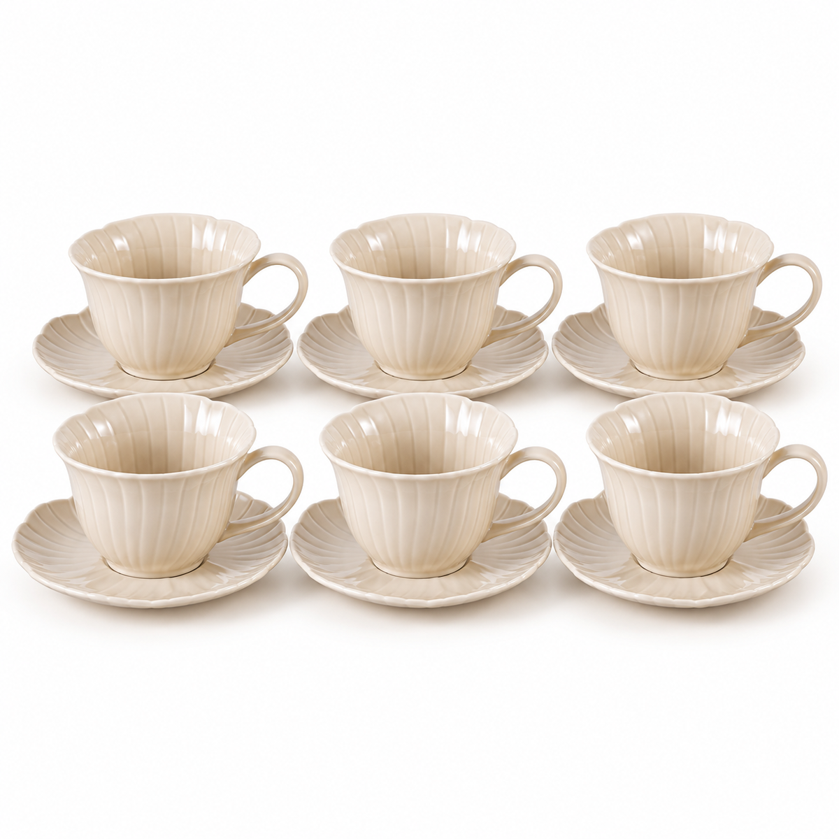 Florange Kaffeetassen Set Beige 12-Teilig