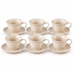 Florange Kaffeetassen Set Beige 12-Teilig