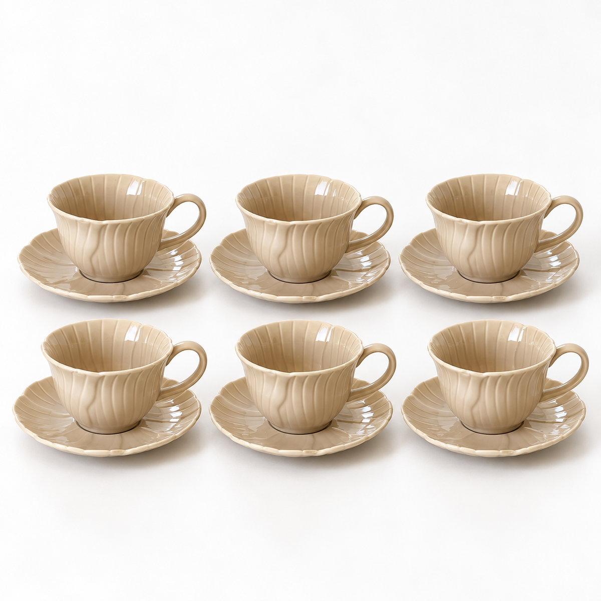 Florange Mokkatassen Set Beige 12-Teilig