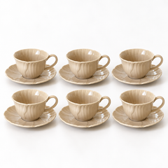 Florange Mokkatassen Set Beige 12-Teilig