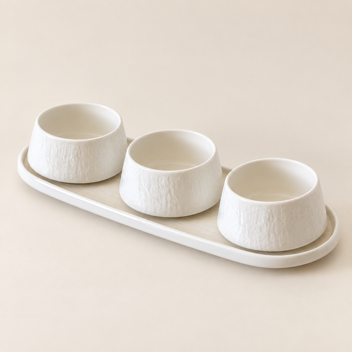 Bellon Relief Schalen Set Weiß 4-Teilig