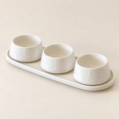 Bellon Relief Schalen Set Weiß 4-Teilig