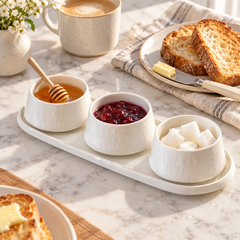 Bellon Relief Schalen Set Weiß 4-Teilig