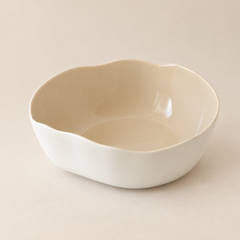 Bonnes Servier & Salatschüssel Weiß-Beige