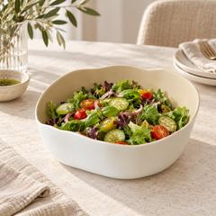 Bonnes Servier & Salatschüssel Weiß-Beige