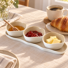 Bonnes Schalen Set Weiß-Beige 4-Teilig