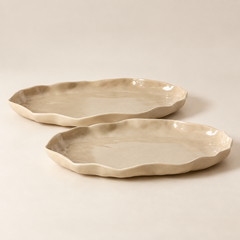 Angles Servierplatte Beige 2-Teilig
