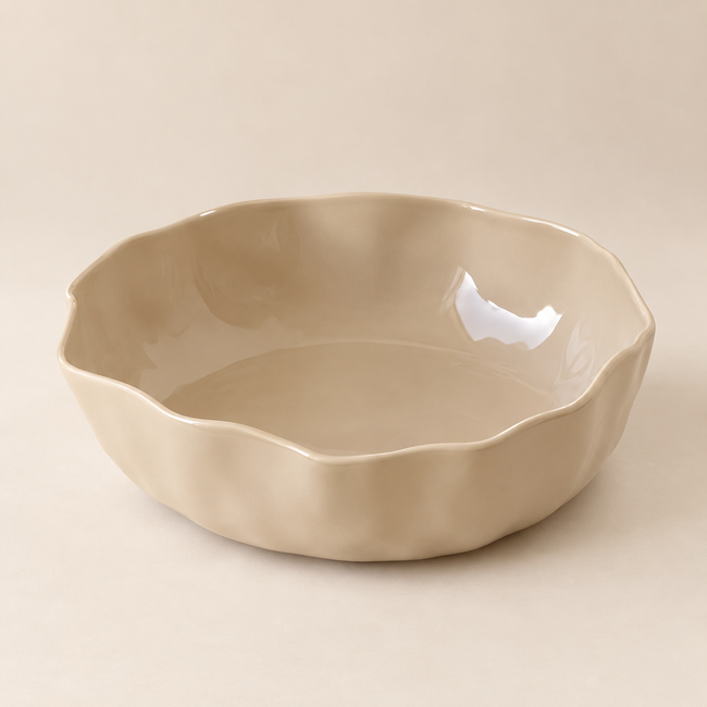 Angles Servier & Salatschüssel Beige
