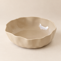 Angles Servier & Salatschüssel Beige