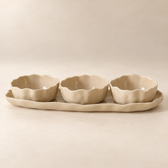 Angles Schalen Set Beige 4-Teilig
