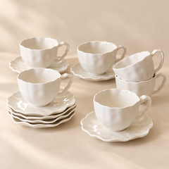 Angles Kaffeetassen Set Weiß 12-Teilig