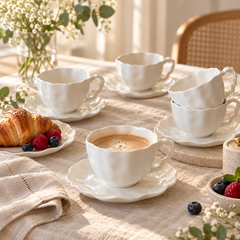 Angles Kaffeetassen Set Weiß 12-Teilig