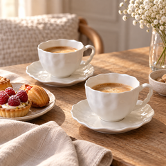 Angles Kaffeetassen Set Weiß 12-Teilig