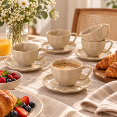 Angles Kaffeetassen Set Beige 12-Teilig