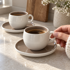 Planet Beige Kaffeetassen Set 12 Teilig