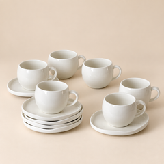 Planet Weiß Kaffeetassen Set 12 Teilig