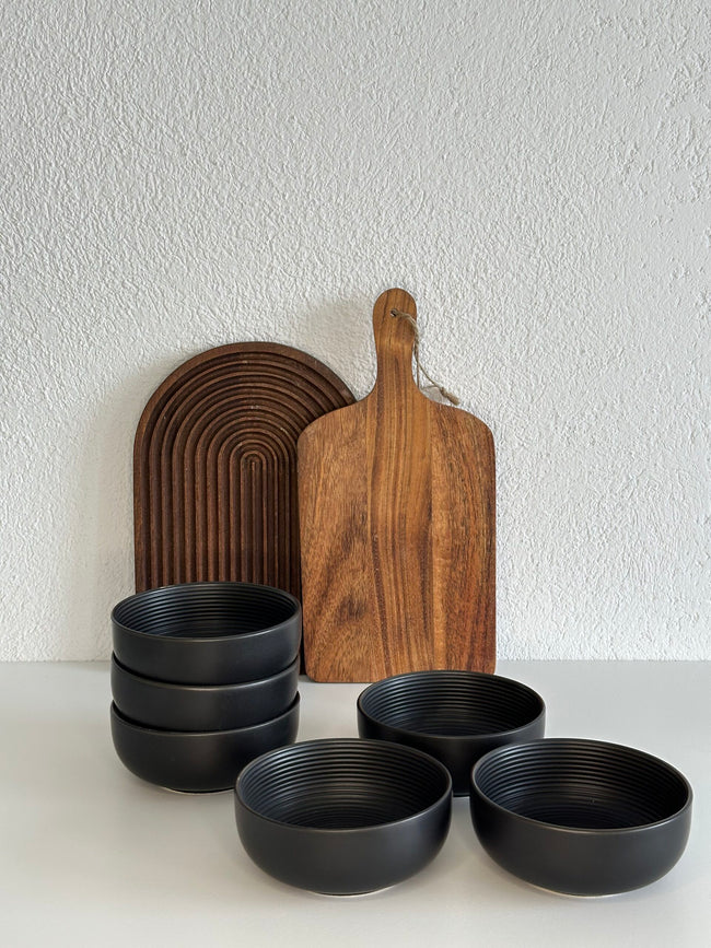 Line Snackschalen Schwarz 6-er Set