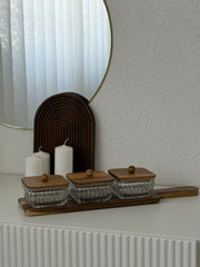 Gemmy Square Snackbehälter Set aus Akazienholz