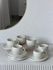 Planet Weiß Kaffeetassen Set 12 Teilig
