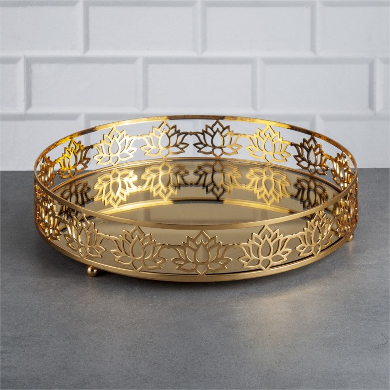 Zeyve - Lotus Design Mittleres Rundes Tablett