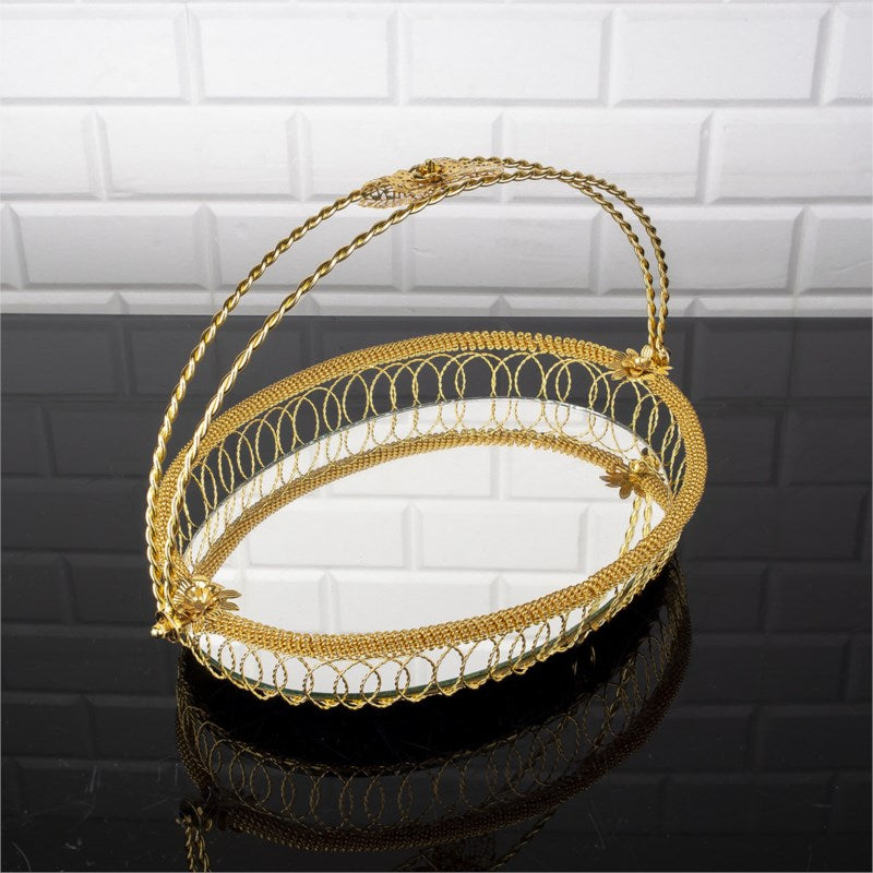Zeyve - Telkari Mittleres Ovales Gold Korb mit Henkel
