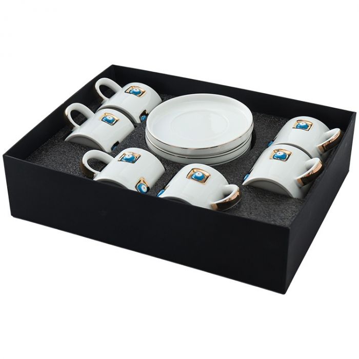 Yadigar Espresso Set Weiß Gold 12-Teilig