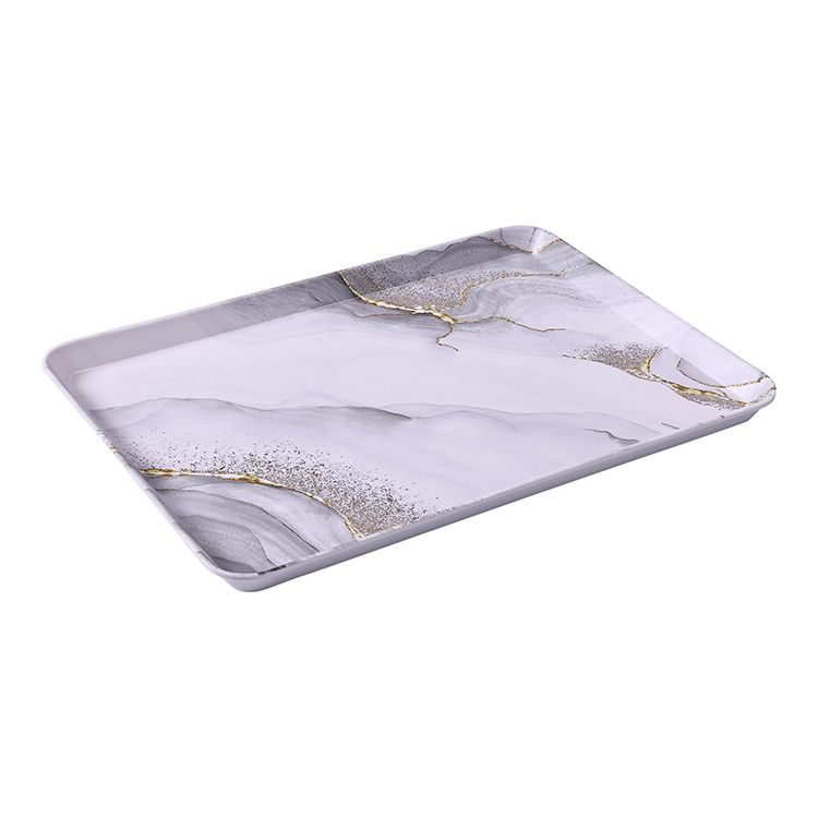 Bricard Melamin Tablett Rechteckig Weiß-Marmor 42X31 CM