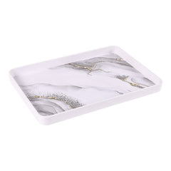 Bricard Melamin Tablett Rechteckig Weiß-Marmor 39x27 CM
